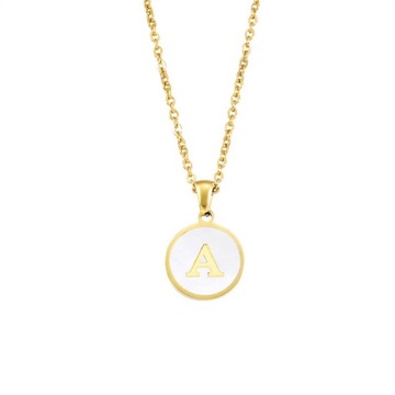 Fashion Round Shell A-Z Letter Necklace for