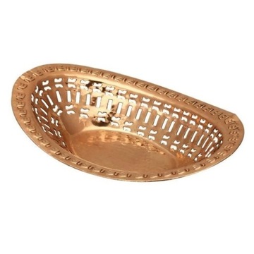 Koszyk na chleb z miedzi ażurowy Bread Basket Fern 30cm