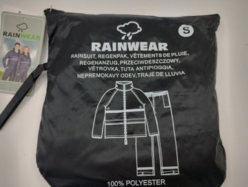 КУРТКА БРЮКИ ДОЖДЕВОГО КОСТЮМА ЧЕРНЫЕ S