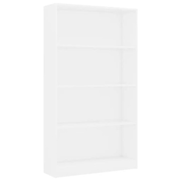 4-poziomowy regał na książki, biały, 80 x 24 x 142