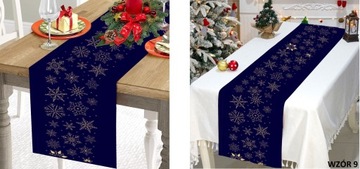 СТОЙКАЯ К ПЯТНИЯМ РОЖДЕСТВЕНСКОЙ ПРОТЕГЕ 40х140 Скатерть РОЖДЕСТВЕНСКИЙ ВЫБОР УЗОРОВ ЦВЕТА