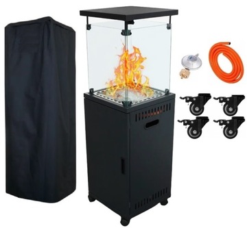 Parasol Grzewczy Promiennik Gazowy Ogród Reduktor 13 KW Pokrowiec Premium