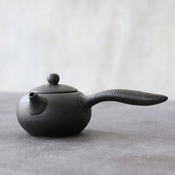 Czarny ceramiczny czajniczek Kyusu czajnik dzbanek