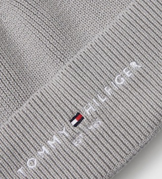 CZAPKA ZIMOWA TOMMY HILFIGER BEANIE SZARA ORYGINAŁ