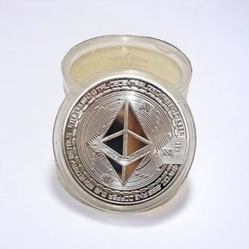 Ethereum Moneta Kolekcjonerska Medal ETH + Kapsel Pudełko