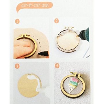 10 Mini tamborki Drewniany Cross Stitch Hoop DIY