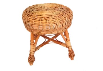 TABORET WIKLINOWY, STOŁEK KUCHENNY - wys. 30 cm