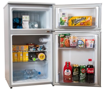 Mała Lodówka Lodówko Zamrażarka Sigma BCD-96 Inox / Srebrna 89 Litrów 85cm