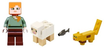 LEGO Minecraft figurki - ALEX OCELOT OWCA RYBA