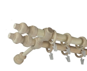 Деревянный карниз fi 28 двойной 1,0 м 100 см