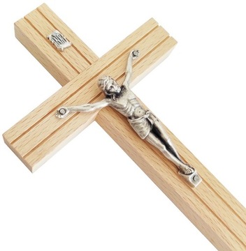 PIĘKNY DREWNIANY KRZYŻ WISZĄCY NA ŚCIANĘ 20,5 cm J