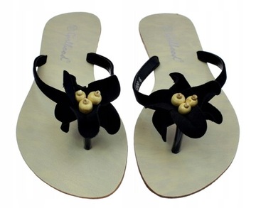 Slippers Flip -Blops Black Women's Shoes Flower 5383 размер 37