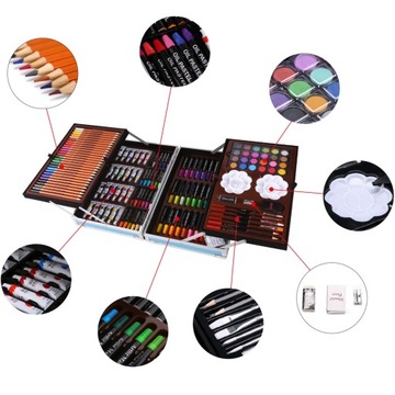 ХУДОЖЕСТВЕННЫЙ НАБОР КРАСКИ ЧЕМОДАН КОЛОН КРАСКИ ПОДАРОК ​​НА ДЕНЬ ДЕТИ XXL