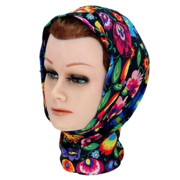 МНОГОФУНКЦИОНАЛЬНЫЙ НАРОДНЫЙ ШАРФ - WZORY ŁOWICKIE - ЧЕРНЫЙ