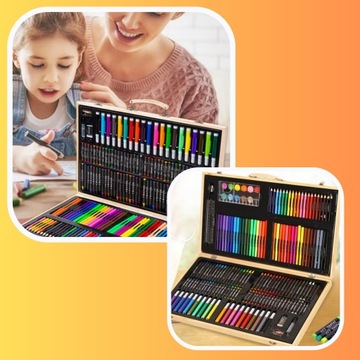 ХУДОЖЕСТВЕННЫЙ НАБОР ДЛЯ РАСКРАСКИ 180 ШТ + ЧЕМОДАН