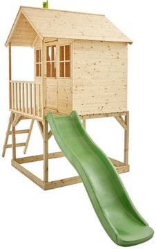 ДЕРЕВЯННЫЙ САДОВЫЙ ДОМ на сваях, ГОРКА, ПЕСОЧНИЦА, БОЛЬШАЯ ДЕТСКАЯ ПЛОЩАДКА