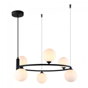 ITALUX AMILY MDM-3974/6 BK LAMPA NA KOLE SZKLANE KULE NOWOCZESNA CZARNA