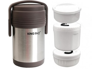 KINGHOFF УЖИННЫЙ ТЕРМОС 1,5л + 3 КОНТЕЙНЕРА KH-407