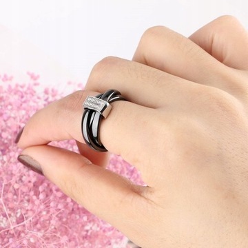 PIERŚCIONEK CERAMICZNY OBRĄCZKI US 7 ROZ. 14/15 I