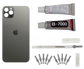 Klapka Tył iPhone 12 Pro Max Szary + Nożyk + Klej