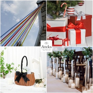 TASIEMKA SATYNOWA 4 cm WSTĄŻKA ATŁASOWA kolor zielony