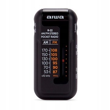 AIWA R-22BK МАЛЕНЬКИЙ ПОРТАТИВНЫЙ КАРМАННЫЙ FM-РАДИО