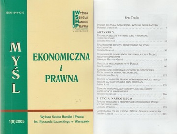 MYŚL EKONOMICZNA I PRAWNA 1/2005