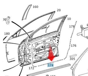 MOCOWANIE USZCZELKI DRZWI W203 MERCEDES C KLASA PP