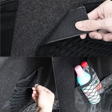 СУМКА-ОРГАНИЗАТОР СЕТКА ДЛЯ БАГАЖНИКА АВТОМОБИЛЯ С ПРОЧНЫМ КАРМАНОМ НА ЗАВИСКЕ 80х25см