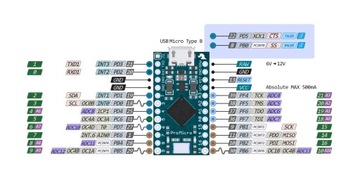 ATmega32U4 Pro (Леонардо в Arduino IDE) microUSB