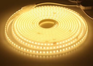 СВЕТОДИОДНАЯ ЛЕНТА 230В 2835 ТЕПЛАЯ ОБРЕЗКА КАЖДЫЕ 20 СМ ЩЕЛЧОК