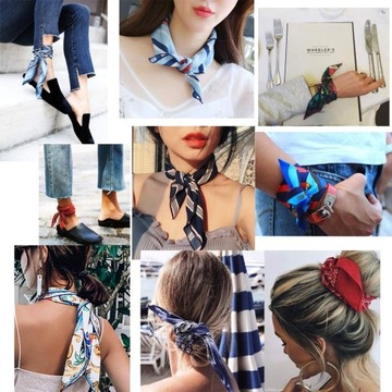 Apaszka jedwabna 100% chustki Bandana-Apaszki na Prezent Różne modele