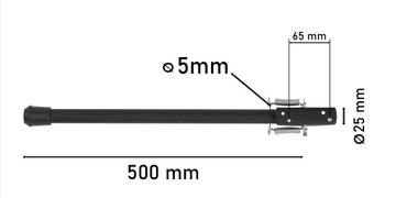 Опора дверная 25х500мм чёрная LEG LOCK