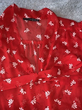 Atmosphere czerwona bluzka koszula mgiełka 38 40