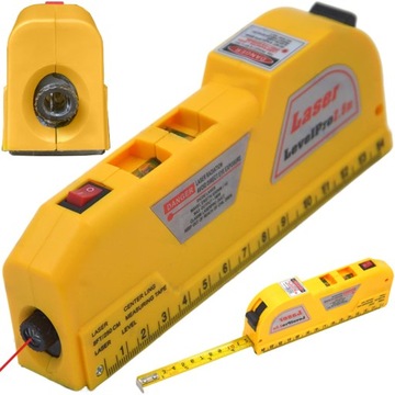 POZIOMICA LASEROWA Z MIARKĄ MIARA 250 cm LASER LED