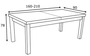 Stół Duży DĄB HALIFAX EGGER Rozkładany 90x160/210