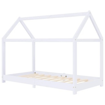 vidaXL Rama łóżka dziecięcego, biała, lite drewno sosnowe, 70 x 140 cm