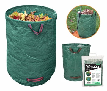 KOSZ OGRODOWY SKŁADANY 270L NA LIŚCIE ŚMIECI