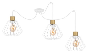 LAMPA WISZĄCA LOFT PAJĄK WIRE ZŁOTA 3 LED SUFITOWA