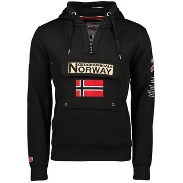 Bluza kangurka męska Geo Norway GYMCLASS MODNA BAWEŁNIANA Z KAPTUREM CIEPŁA