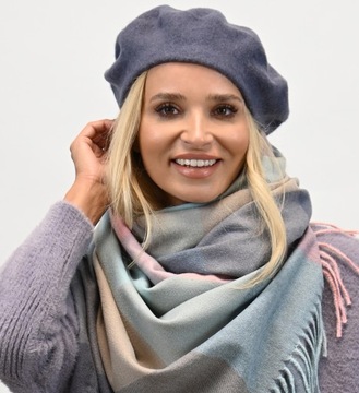 Классический женский берет с антенной темно-серый