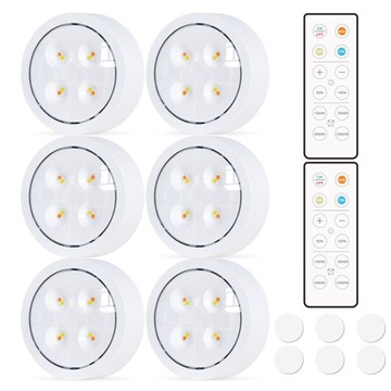 6x LAMPKA BEZPRZEWODOWA LAMPA LED NA BATERIE PILOT