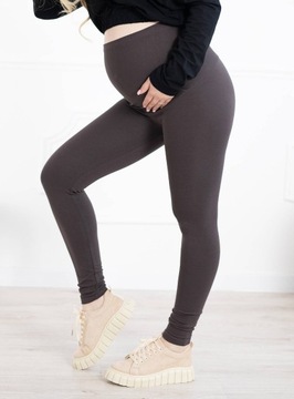 ЛЕГГИНГИ ДЛЯ МАТЕРИАЛОВ, ХЛОПОК, ЛЕГГИНГИ С ДЛИННЫМИ ВСТАВКАМИ, КОРИЧНЕВЫЕ, XXXL
