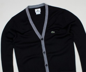 LACOSTE ~ Czarny Męski Sweter Kardigan Crocodile *S*