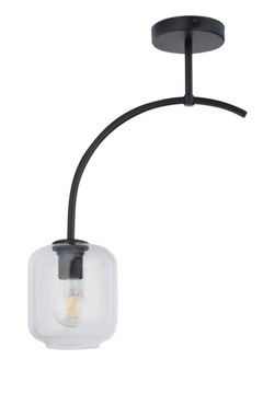 Designerski Nowoczesny SIGMA SHINE 1 plafon czarny/transparentny LED