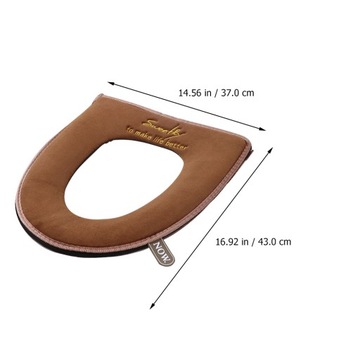 Fuzzy Toilet Seat Cover Cushion Zipper Round