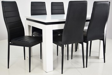 Комплект для гостиной Черно-белый стол и 6 стульев