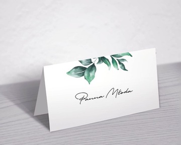 Приглашения на свадьбу А6, зеленые листья, ботаника