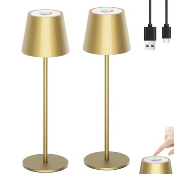LAMPKA DOTYKOWA BIURKOWA STOŁOWA LED RGB LAMPA NOCNA BEZPRZEWODOWA 2szt