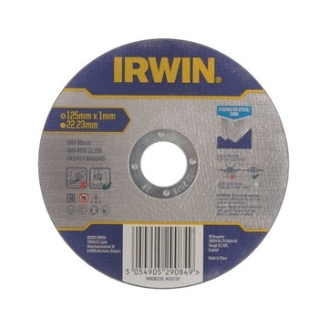 IRWIN TARCZA TARCZE DO CIĘCIA STALI METALU 125x1,0 INOX 25szt.